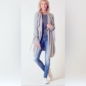 Grey Coat Doe & Rae Tie Knit Cardigan Jacket Small New